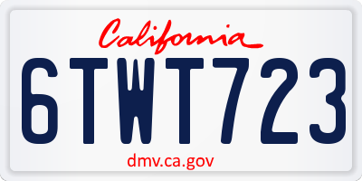 CA license plate 6TWT723