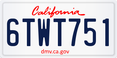 CA license plate 6TWT751