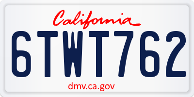 CA license plate 6TWT762