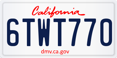 CA license plate 6TWT770