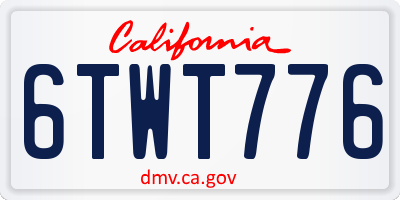 CA license plate 6TWT776