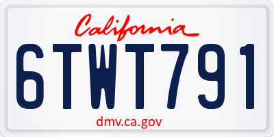 CA license plate 6TWT791