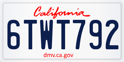 CA license plate 6TWT792