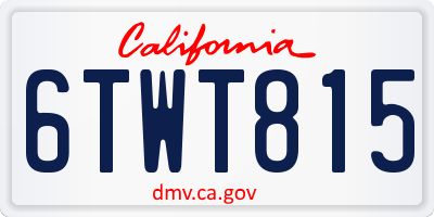 CA license plate 6TWT815