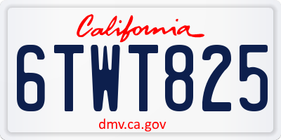 CA license plate 6TWT825