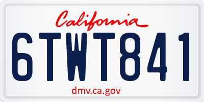 CA license plate 6TWT841
