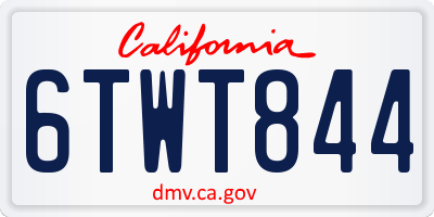 CA license plate 6TWT844