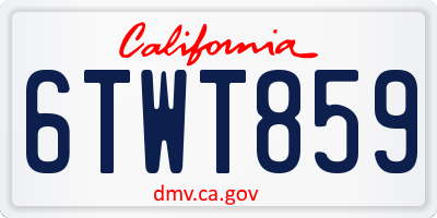 CA license plate 6TWT859