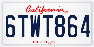 CA license plate 6TWT864