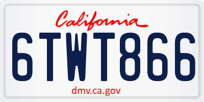 CA license plate 6TWT866