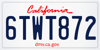 CA license plate 6TWT872