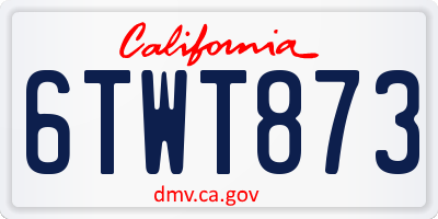 CA license plate 6TWT873
