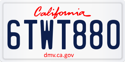 CA license plate 6TWT880
