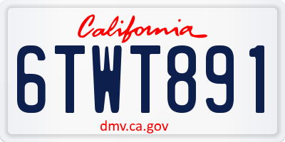 CA license plate 6TWT891