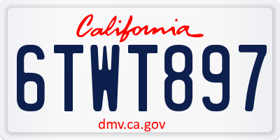 CA license plate 6TWT897