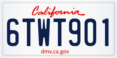 CA license plate 6TWT901