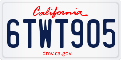 CA license plate 6TWT905
