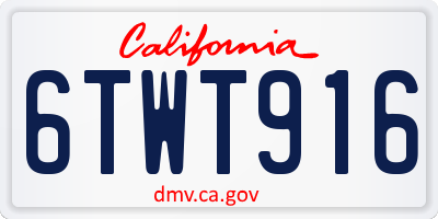 CA license plate 6TWT916