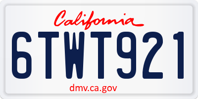 CA license plate 6TWT921