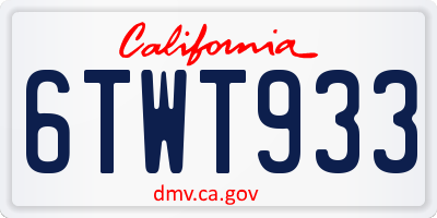 CA license plate 6TWT933