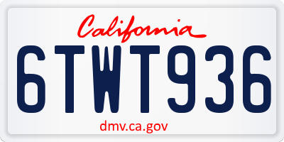CA license plate 6TWT936