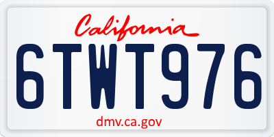 CA license plate 6TWT976