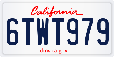 CA license plate 6TWT979