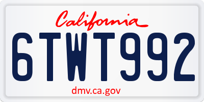 CA license plate 6TWT992