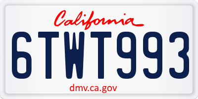 CA license plate 6TWT993