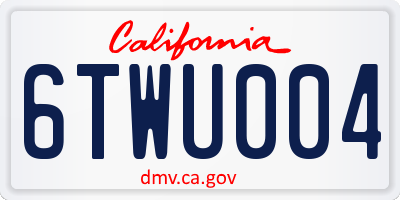 CA license plate 6TWU004