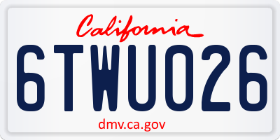 CA license plate 6TWU026