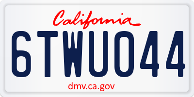 CA license plate 6TWU044