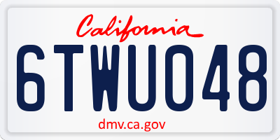 CA license plate 6TWU048