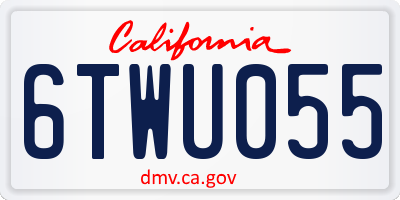 CA license plate 6TWU055