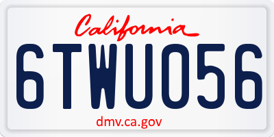CA license plate 6TWU056