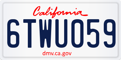 CA license plate 6TWU059