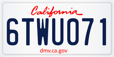 CA license plate 6TWU071