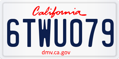 CA license plate 6TWU079