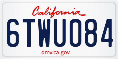 CA license plate 6TWU084