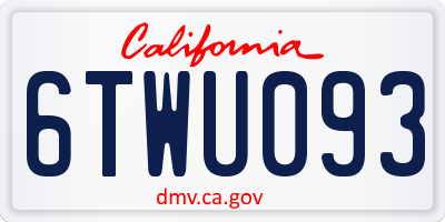 CA license plate 6TWU093