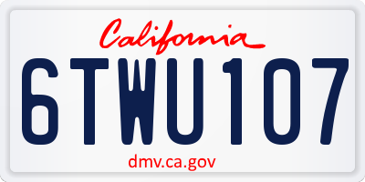 CA license plate 6TWU107