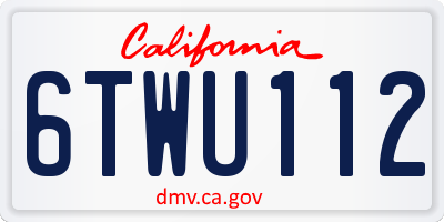 CA license plate 6TWU112