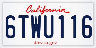CA license plate 6TWU116