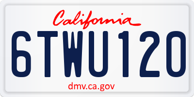 CA license plate 6TWU120