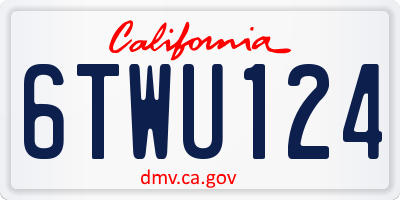 CA license plate 6TWU124