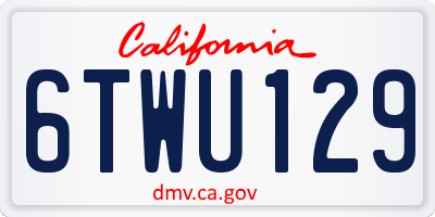 CA license plate 6TWU129