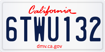 CA license plate 6TWU132