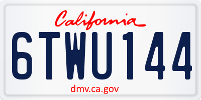 CA license plate 6TWU144