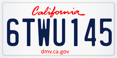 CA license plate 6TWU145