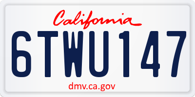 CA license plate 6TWU147